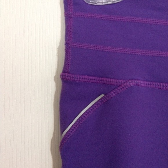 ATHLETA X-Small Relay Capri Legging Workout Athletic Purple Reflective Mesh - Picture 4 of 10